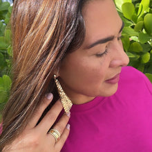 Load image into Gallery viewer, 18k Gold Filled Long Chandelier Earrings, Beaded Dangling Earrings