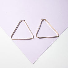 Load image into Gallery viewer, 18k Gold Filled Smooth Triangle Hoop Earrings