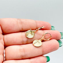 Load image into Gallery viewer, 18k Gold Filled Mini San Benedict and Small Cross Dangling Earrings