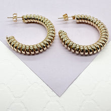 Load image into Gallery viewer, 18k Gold Filled Open Coil Twisted Hoop Earrings