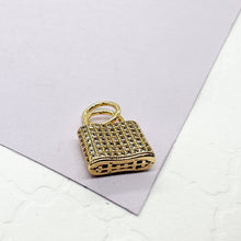 Load image into Gallery viewer, 18k Gold Filled Chunky Pavé Lock Pendant