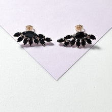 Load image into Gallery viewer, 18k Gold Filled Wing Designed Earring With Black Stones