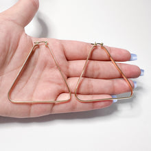 Load image into Gallery viewer, 18k Gold Filled Smooth Triangle Hoop Earrings