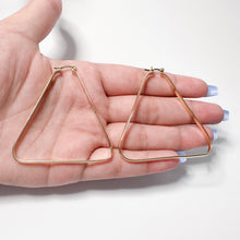 Load image into Gallery viewer, 18k Gold Filled Smooth Triangle Hoop Earrings