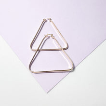 Load image into Gallery viewer, 18k Gold Filled Smooth Triangle Hoop Earrings