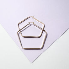 Load image into Gallery viewer, 18k Gold Filled Light Pentagon Hoop Earrings