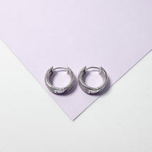 Load image into Gallery viewer, 18k Gold Filled Chunky Pave Huggie Hoop Earrings