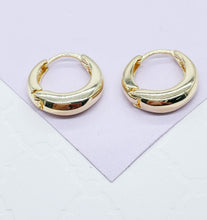 Load image into Gallery viewer, 18k Gold Filled Smooth Plain Dome Huggie Earrings