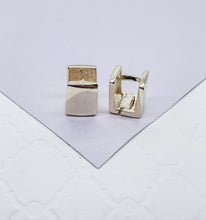 Load image into Gallery viewer, 18k Gold Filled Smooth Plain Square Huggies, Wrap Around Earring