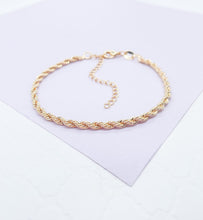 Load image into Gallery viewer, 18k Gold Filled 3mm Rope Bracelet