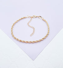 Load image into Gallery viewer, 18k Gold Filled 3mm Rope Bracelet