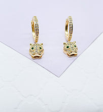 Load image into Gallery viewer, 18k Gold Filled Leopard Face Set