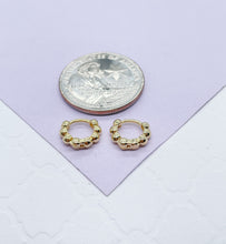 Load image into Gallery viewer, 18k Gold Filled Tiny 3mm Bead Clicker Hoop