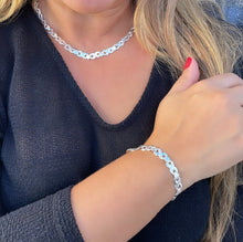 Load image into Gallery viewer, Silver Filled Flat Silver Infinity Set