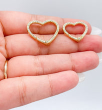 Load image into Gallery viewer, 18k Gold Filled Pave Heart Clasps