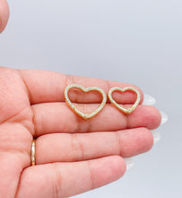Load image into Gallery viewer, 18k Gold Filled Pave Heart Clasps