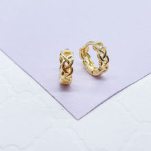 Load image into Gallery viewer, 18k Gold Filled Plain Braided Huggie Earring Available in 2 Sizes