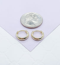 Load image into Gallery viewer, 18k Gold Filled Plain Extra Small Huggie Earring