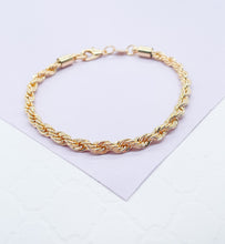 Load image into Gallery viewer, 18k Gold Filled 4mm Rope Bracelet