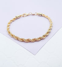 Load image into Gallery viewer, 18k Gold Filled 4mm Rope Bracelet