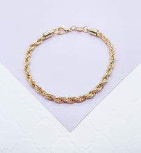 Load image into Gallery viewer, 18k Gold Filled 4mm Rope Bracelet