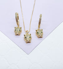 Load image into Gallery viewer, 18k Gold Filled Leopard Face Set