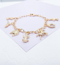 Load image into Gallery viewer, 18k Gold Filled “Wild West” Themed Charm Bracelet