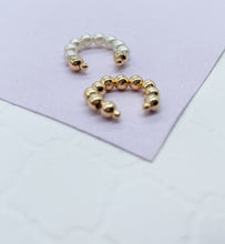Load image into Gallery viewer, 18k Gold Filled Beaded Ear Cuffs in Pearl Gold Bead Styles