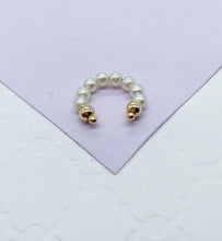 Load image into Gallery viewer, 18k Gold Filled Beaded Ear Cuffs in Pearl Gold Bead Styles