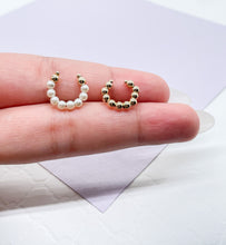 Load image into Gallery viewer, 18k Gold Filled Beaded Ear Cuffs in Pearl Gold Bead Styles