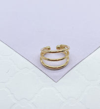 Load image into Gallery viewer, 18k Gold Filled Plain 3 Row Earring Cuff