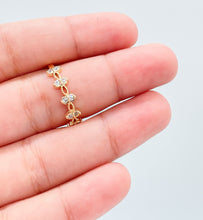 Load image into Gallery viewer, 18k Gold Filled Dainty Ring with Pattern CZ Stones