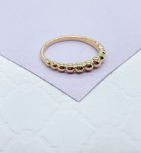 Load image into Gallery viewer, 18k Gold Filled Plain Beaded Ring with Smooth Back Band