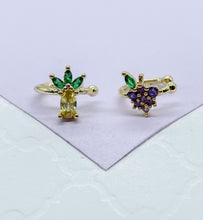 Load image into Gallery viewer, 18k Gold Filled Fruit Themed Earring Cuffs