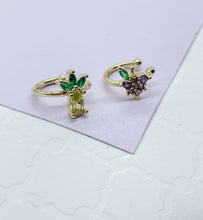 Load image into Gallery viewer, 18k Gold Filled Fruit Themed Earring Cuffs