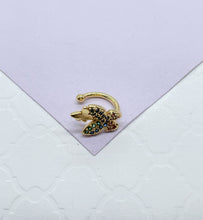 Load image into Gallery viewer, 18k Gold Filled Rainbow Themed Butterfly Earring Cuff