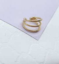 Load image into Gallery viewer, 18k Gold Filled Plain 3 Row Earring Cuff