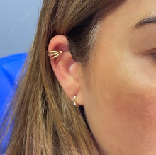 Load image into Gallery viewer, 18k Gold Filled Plain 3 Row Earring Cuff