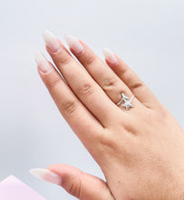 Load image into Gallery viewer, 925 Sterling Silver Ocean Themed Ring With Ends of Dolphin Tail and Star Fish