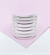 Load image into Gallery viewer, 9.25 Sterling Silver textured and smooth Multi Rowed Ring