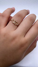 Load image into Gallery viewer, 18k Gold Filled Smooth Plain Double Heart Ring