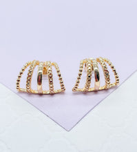 Load image into Gallery viewer, 18k Gold Filled Open Ended Twisted Creole Hoop Earrings