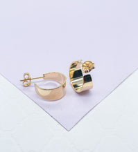 Load image into Gallery viewer, 18k Gold Filled Smooth C-Shaped Dainty Plain Hoop Earrings