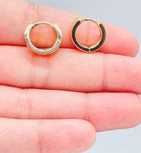 Load image into Gallery viewer, 18k Gold Filled Huggie Earring With Colorful Stoned Hearts