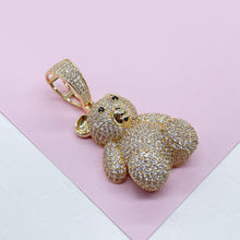 Load image into Gallery viewer, 18k Gold Filled Puffy Micro Pavê Bear Pendant