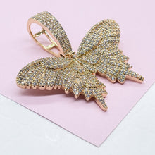 Load image into Gallery viewer, 18k Gold Filled CZ Pave Large Butterfly Pendant