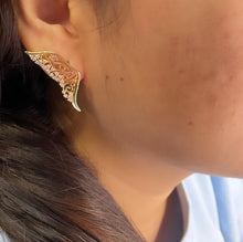 Load image into Gallery viewer, 18k Gold Filled Butterfly Earring With Zirconia Stones