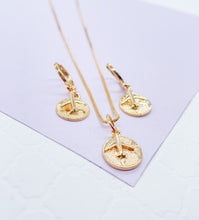 Load image into Gallery viewer, 18k Gold Filled World Map Medallion Set