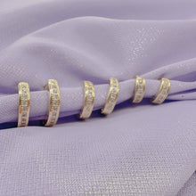 Load image into Gallery viewer, 18k Gold Filled Set of 3 Simple Pave Hoop Earrings