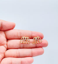 Load image into Gallery viewer, 18k Gold Filled Open Ended Twisted Creole Hoop Earrings